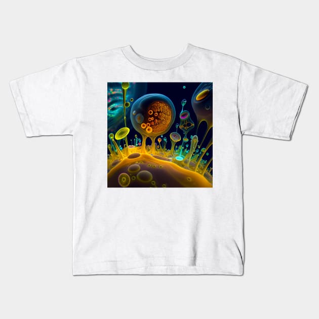 Aqua Amoebas: A Colorful Art Piece Kids T-Shirt by Artventure1